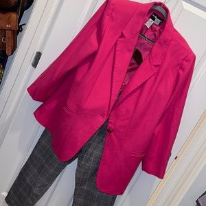 BEAUTIFUL VIBRANT PLUS SIZE, JEWEL TONE PINK, VINTAGE BLAZER